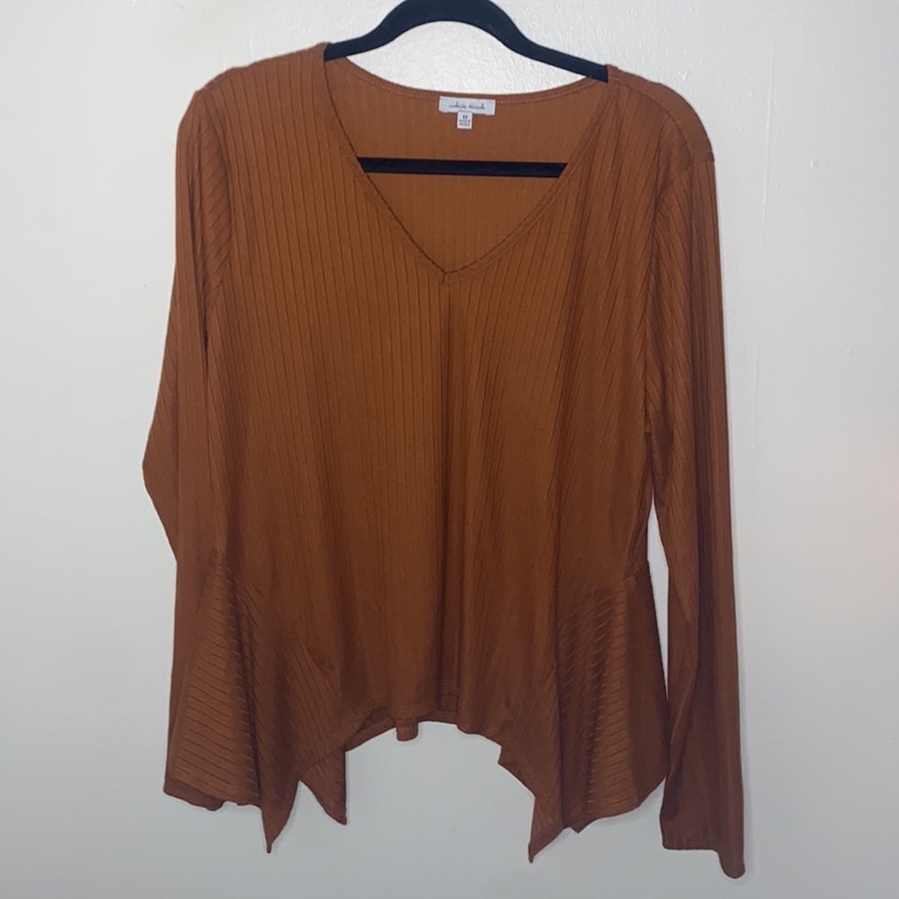 🪿Burnt orange ribbed long sleeved top! - Picture 2 of 6